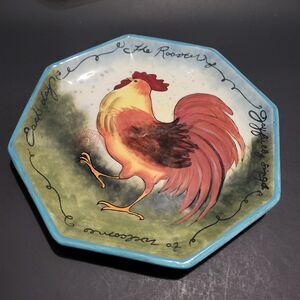 Certified International Susan Winget Octogon Hen Salad Plates Set of 4